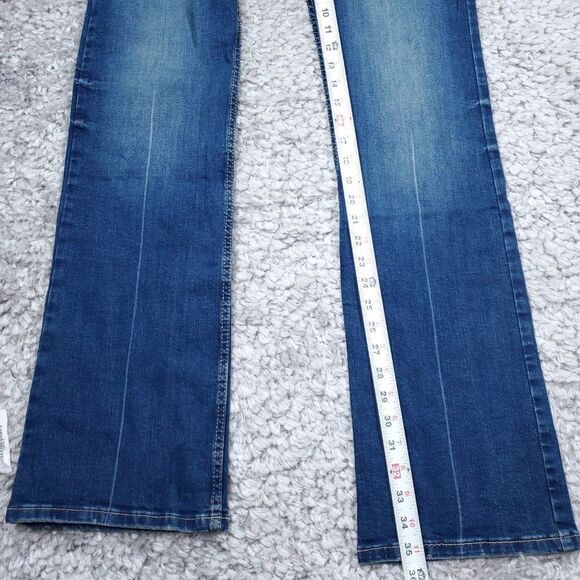 Wrangler Tall Retro Mae Mid Rise Bootcut Jeans Dark Wash Blue 9/30 x 36 Long - Picture 8 of 10